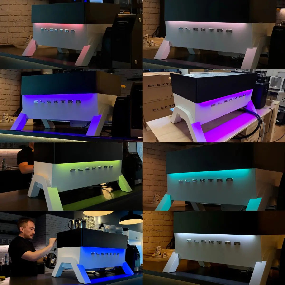 Elektra Eklipto 2 Group Espresso Machine Black and White Lighting