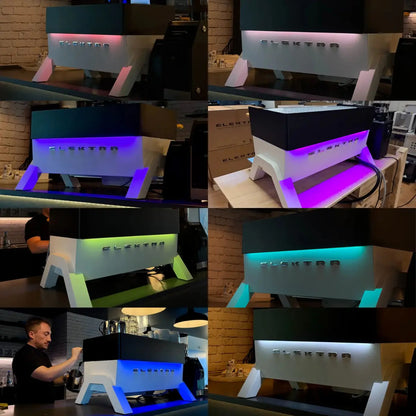 Elektra Eklipto 2 Group Espresso Machine Black and White Lighting