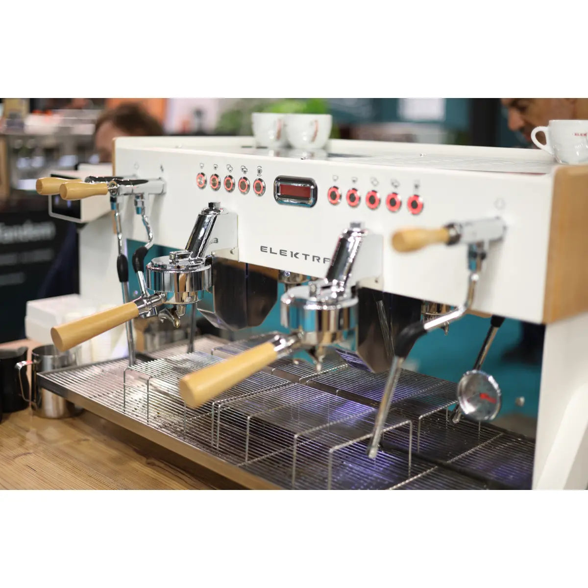 Elektra Eklipto 2 Group Espresso Machine White and Wood
