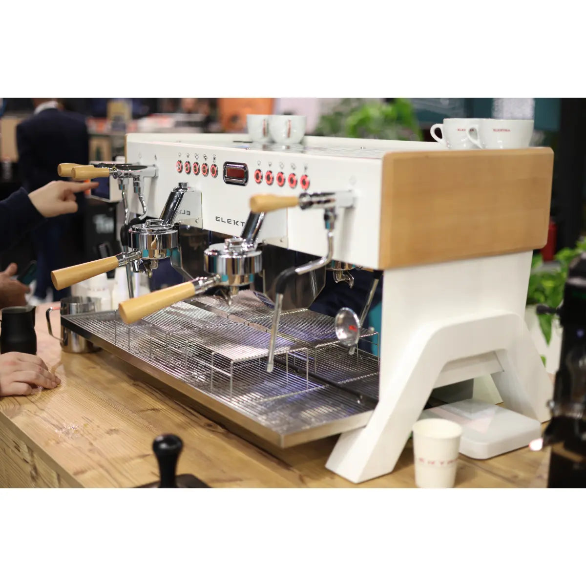 Elektra Eklipto 2 Group Espresso Machine White and Wood