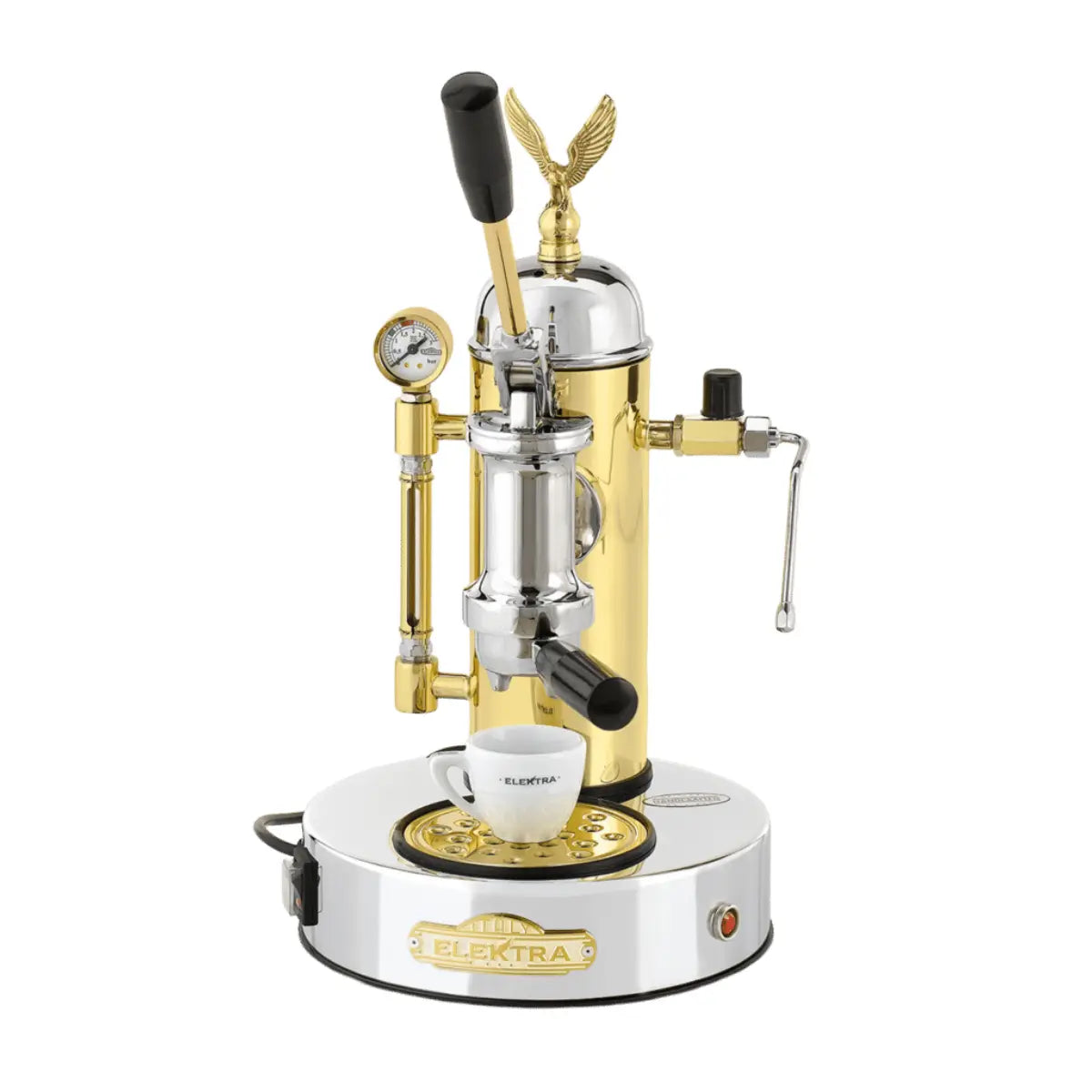 Elektra Micro Casa Leva Espresso Machine Chrome Brass