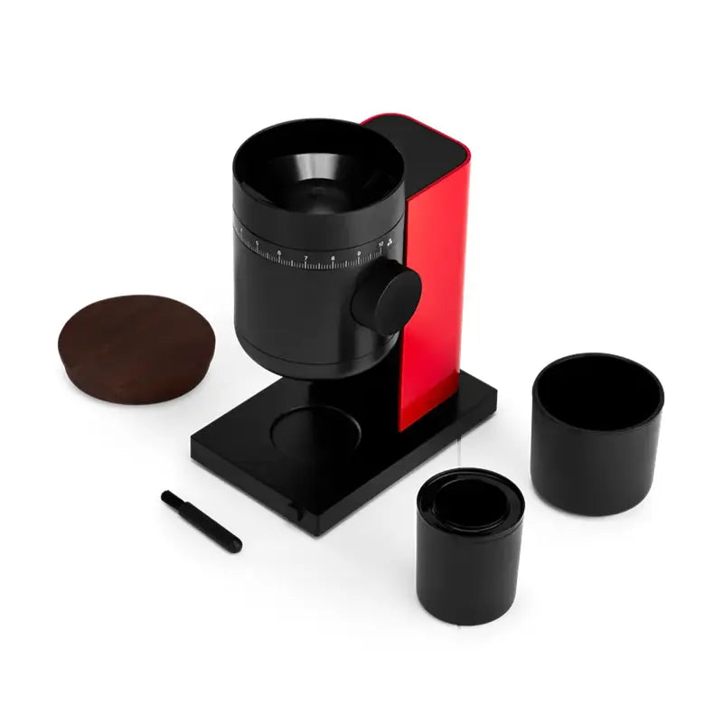 Fellow Opus 2 Conical Burr Grinder - 48mm Cherry Red & Walnut