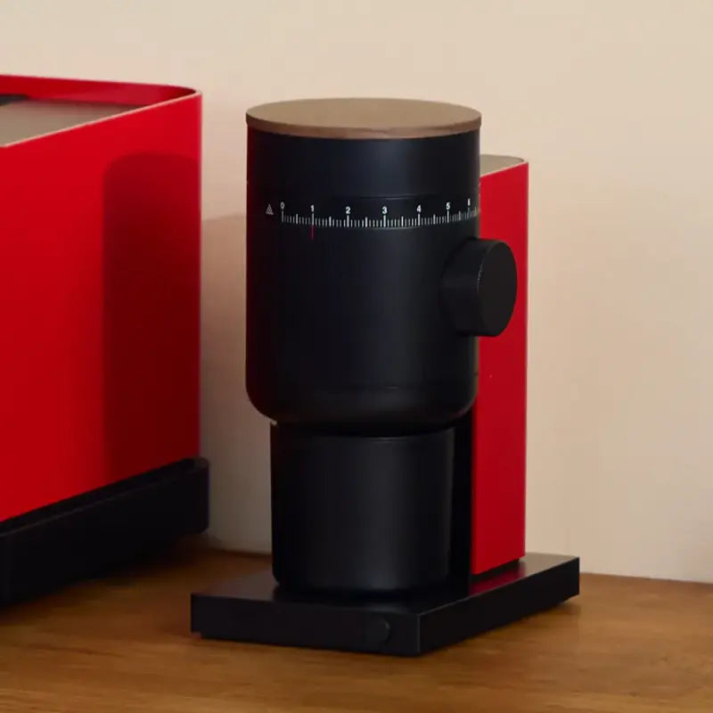 Fellow Opus 2 Conical Burr Grinder - 48mm Cherry Red & Walnut