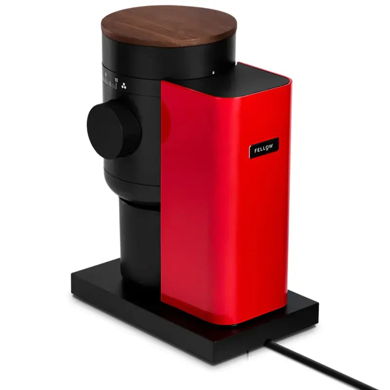 Fellow Opus 2 Conical Burr Grinder - 48mm Cherry Red & Walnut