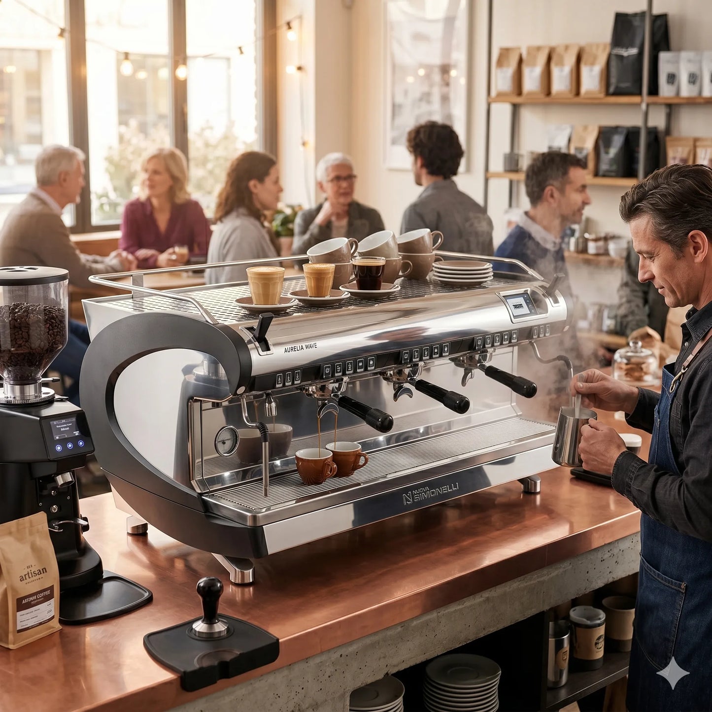Nuova Simonelli Aurelia Wave VOL Espresso Machine - 2 & 3 Group - Espresso Machine - Prime Coffee Suppliers