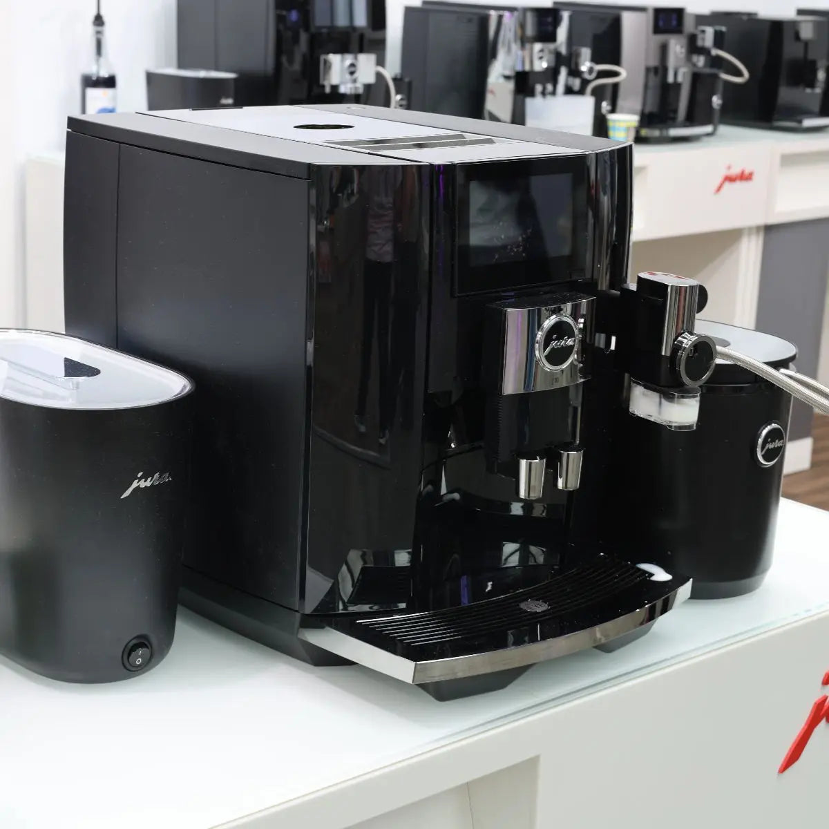 JURA J10 Automatic Espresso Machine - Diamond Black - Bean to Cup London Coffee Festival 2025 - Prime Coffee Suppliers