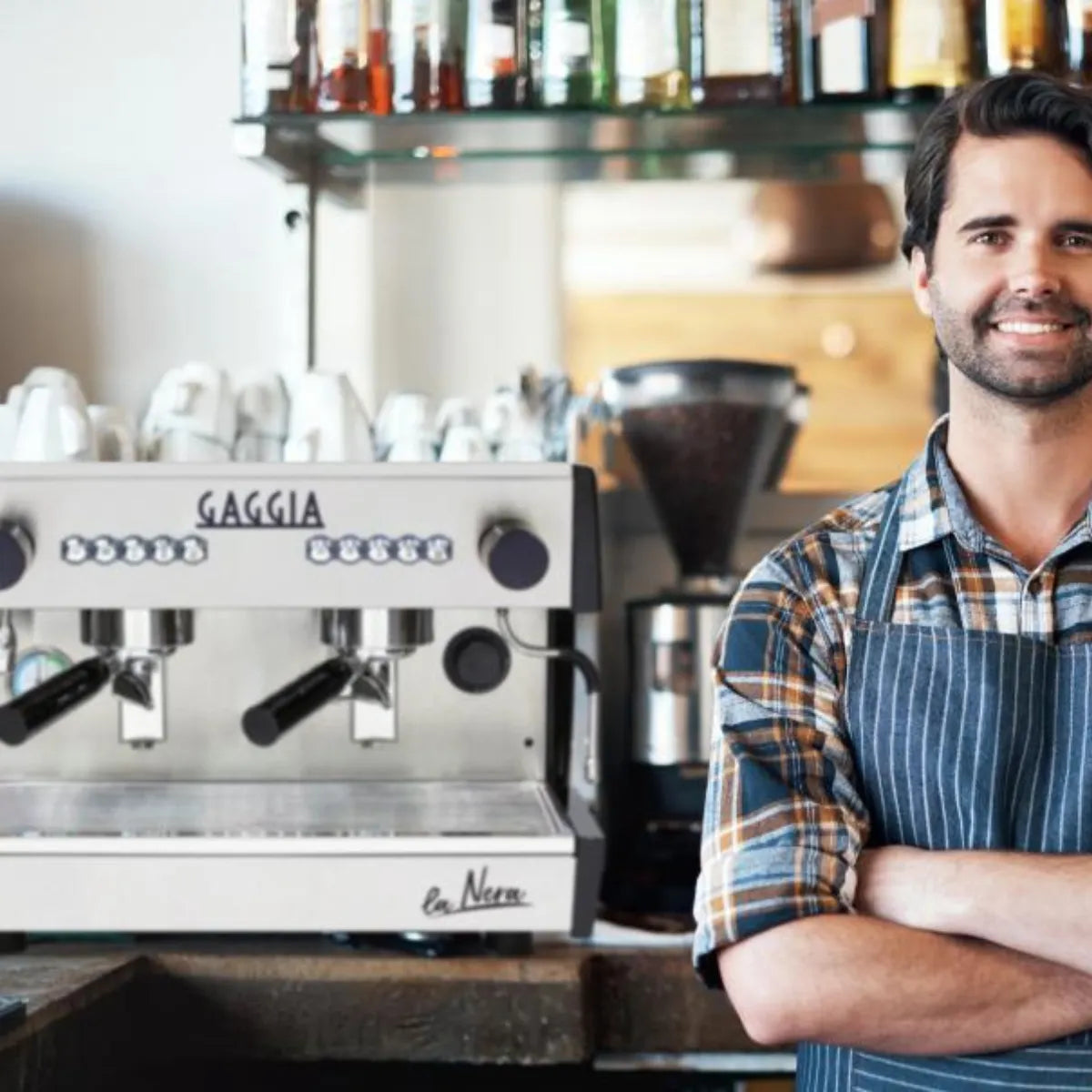 Gaggia Milano La Nera Stainless Steel, Copper Boiler with Smartia Connect Espresso Machine