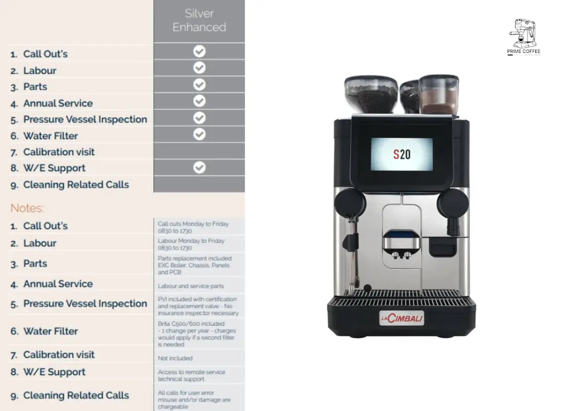 La Cimbali S20 Silver Service Contract