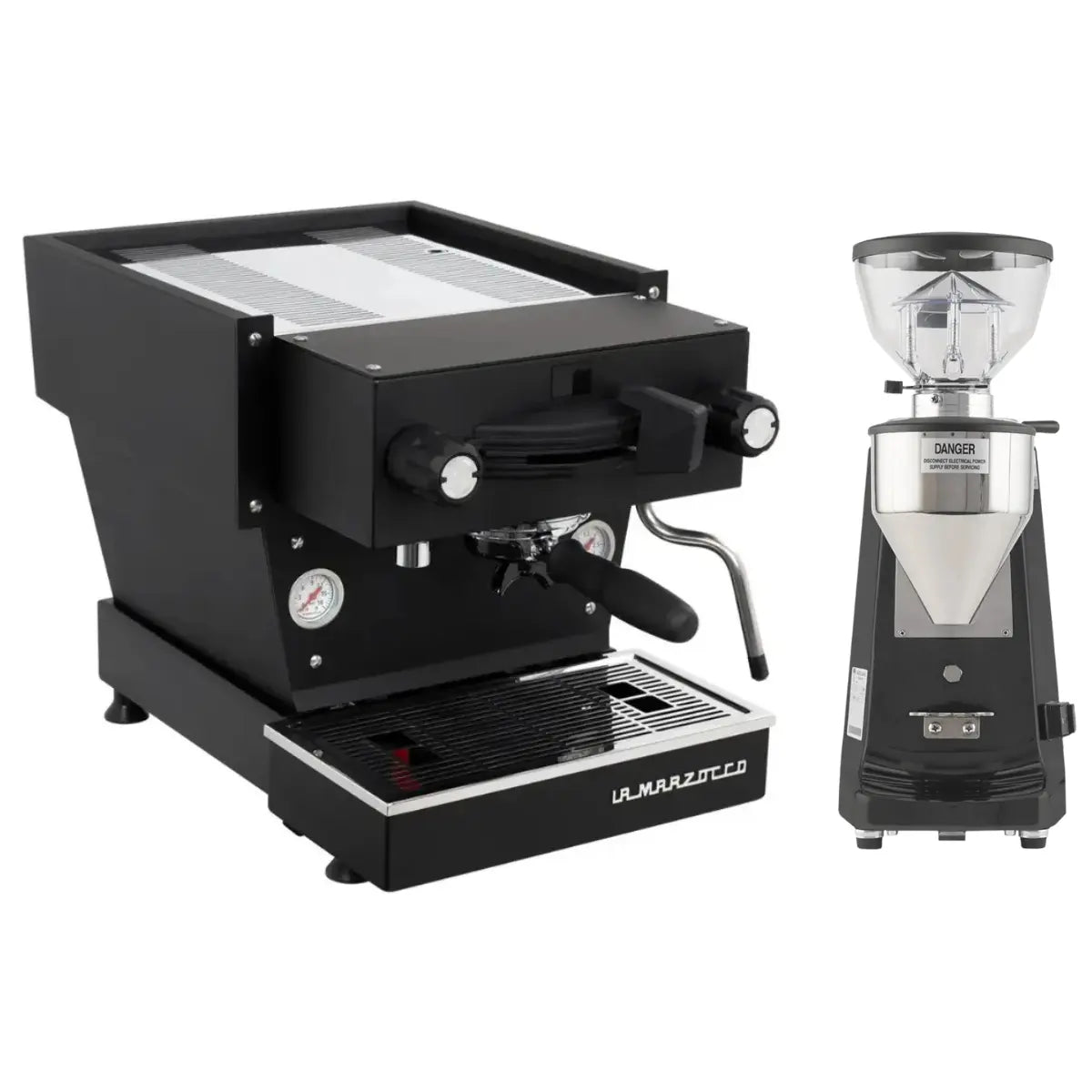 La Marzocco Linea Mini R Espresso Machine + Mazzer Lux D Grinder Home Bundle Kit Black