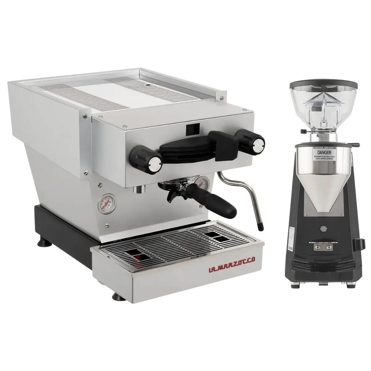 La Marzocco Linea Mini R Espresso Machine + Mazzer Lux D Grinder Home Bundle Kit Stainless Steel Black
