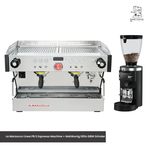 La Marzocco Linea PB S 2 Group Espresso Machine + Mahlkonig E80s GBW Grinder - Commercial Bundle Kit