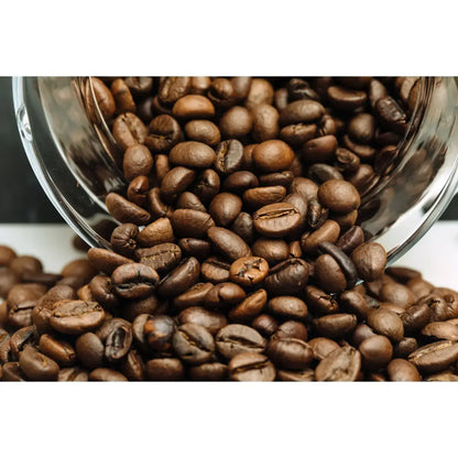 MONT58 Cold Brew Blend Coffee Beans beans spilling from jar