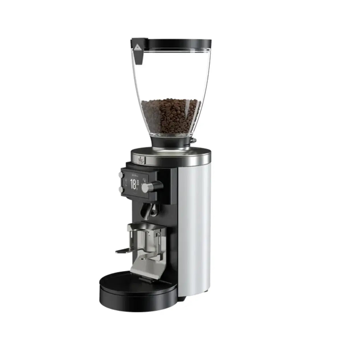 Mahlkonig E65W Grind-by-Sync Grinder - 65mm Steel Burrs Matte Black and White