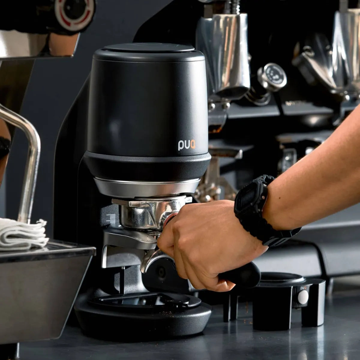 PUQPRESS Gen 5 Mini Automatic Coffee Tamper (125x150x220) - Coffee Tamper - Prime Coffee Suppliers