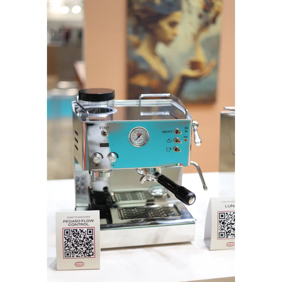 Quick Mill Pegaso Flow Control Espresso Machine - with Integrated Coffee Grinder