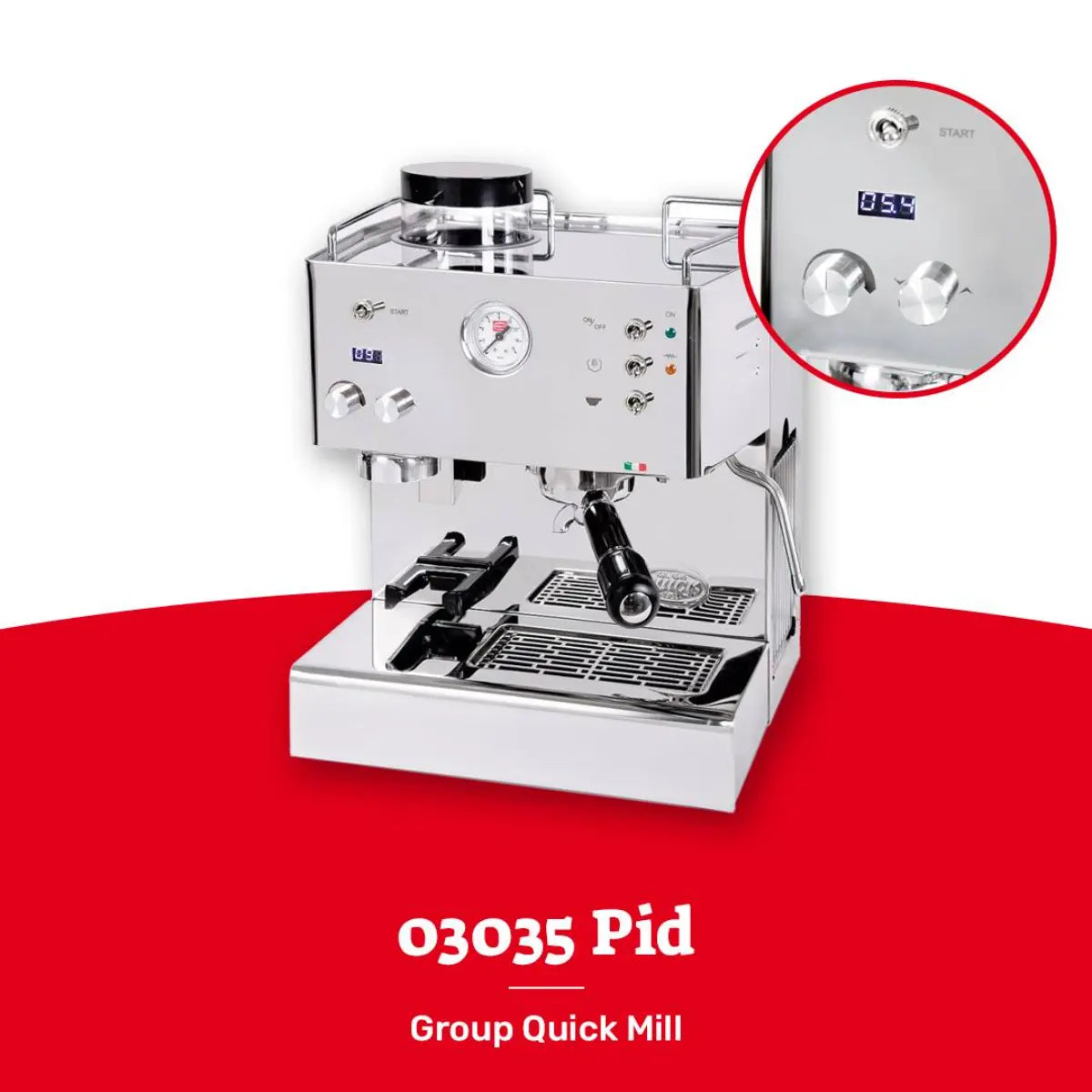 Quick Mill Pegaso PID Espresso Machine - with Integrated Coffee Grinder