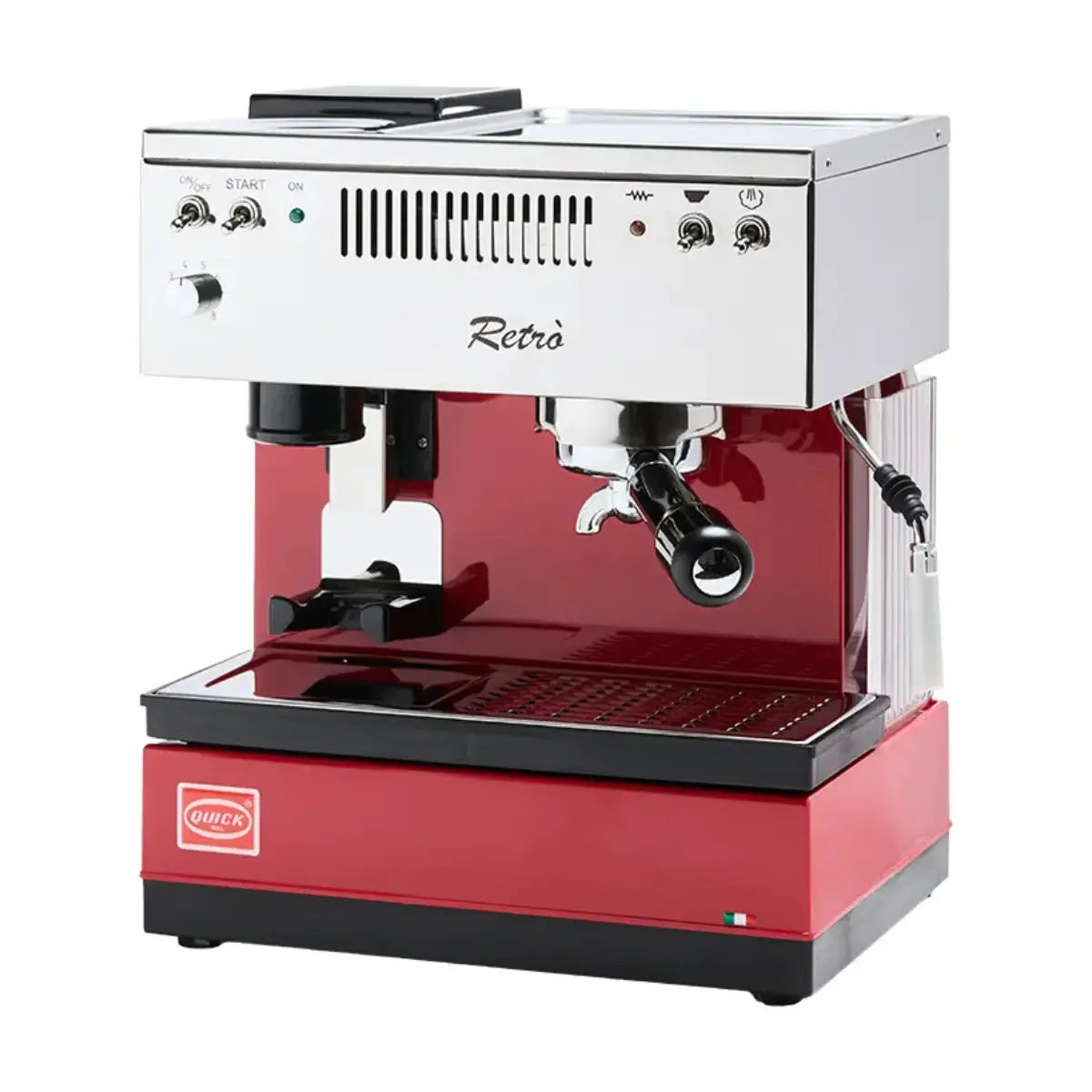 Quick Mill Retrò Espresso Machine - Thermoblock Heating System Red