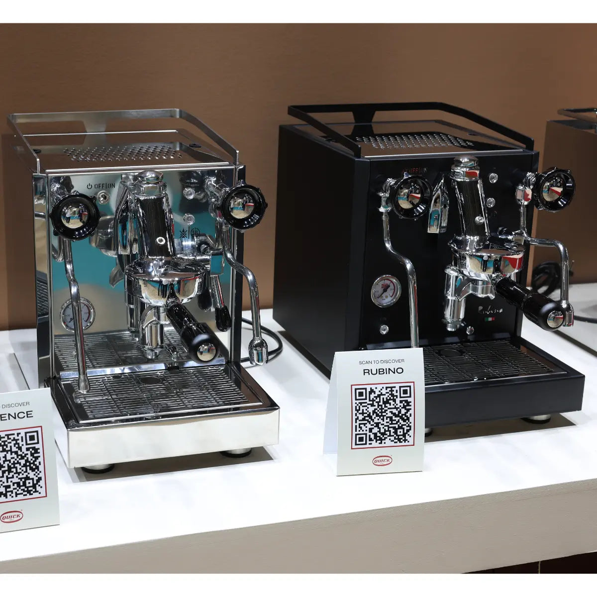 Quick Mill Rubino Espresso Machine - HX Boiler Technology Black and Stainless Steel