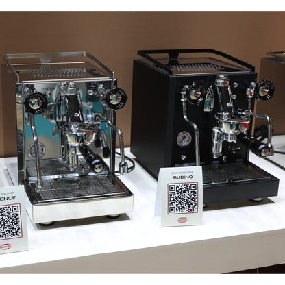 Quick Mill Rubino Espresso Machine - HX Boiler Technology Black and Stainless Steel