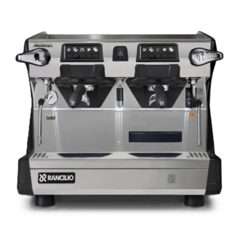 Rancilio Classe 5 Crono Espresso Machine - Automatic Single Boiler 2 Group Compact Black Front Tall