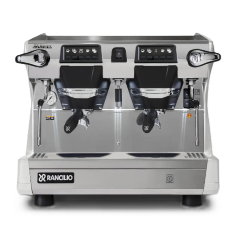 Rancilio Classe 5 Crono Espresso Machine - Automatic Single Boiler 2 Group Compact White Front