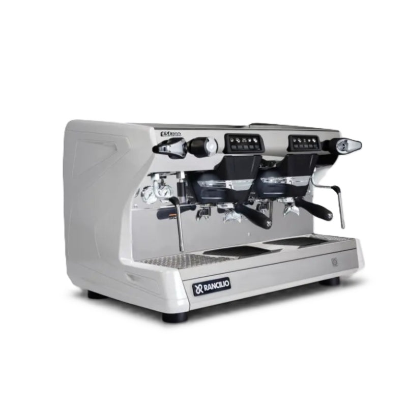 Rancilio Classe 5 Crono Espresso Machine - Automatic Single Boiler 2 Group White Front Side