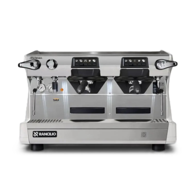 Rancilio Classe 5 Crono Espresso Machine - Automatic Single Boiler 2 Group White Front Tall