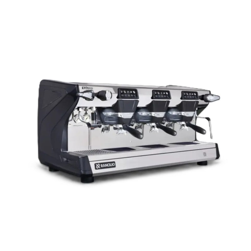 Rancilio Classe 5 Crono Espresso Machine - Automatic Single Boiler 3 Group Black Front Side
