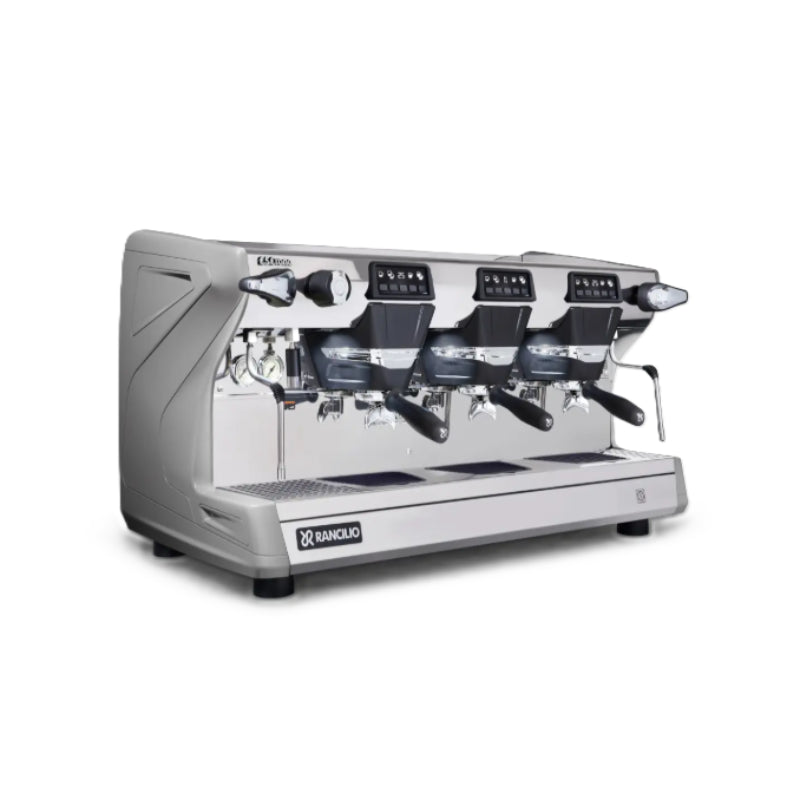 Rancilio Classe 5 Crono Espresso Machine - Automatic Single Boiler 3 Group Grey Front Side