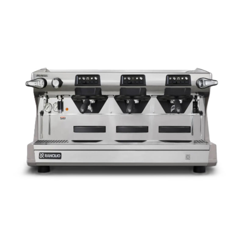 Rancilio Classe 5 Crono Espresso Machine - Automatic Single Boiler 3 Group Grey Tall Front