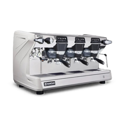 Rancilio Classe 5 Crono Espresso Machine - Automatic Single Boiler 3 Group White Front Side
