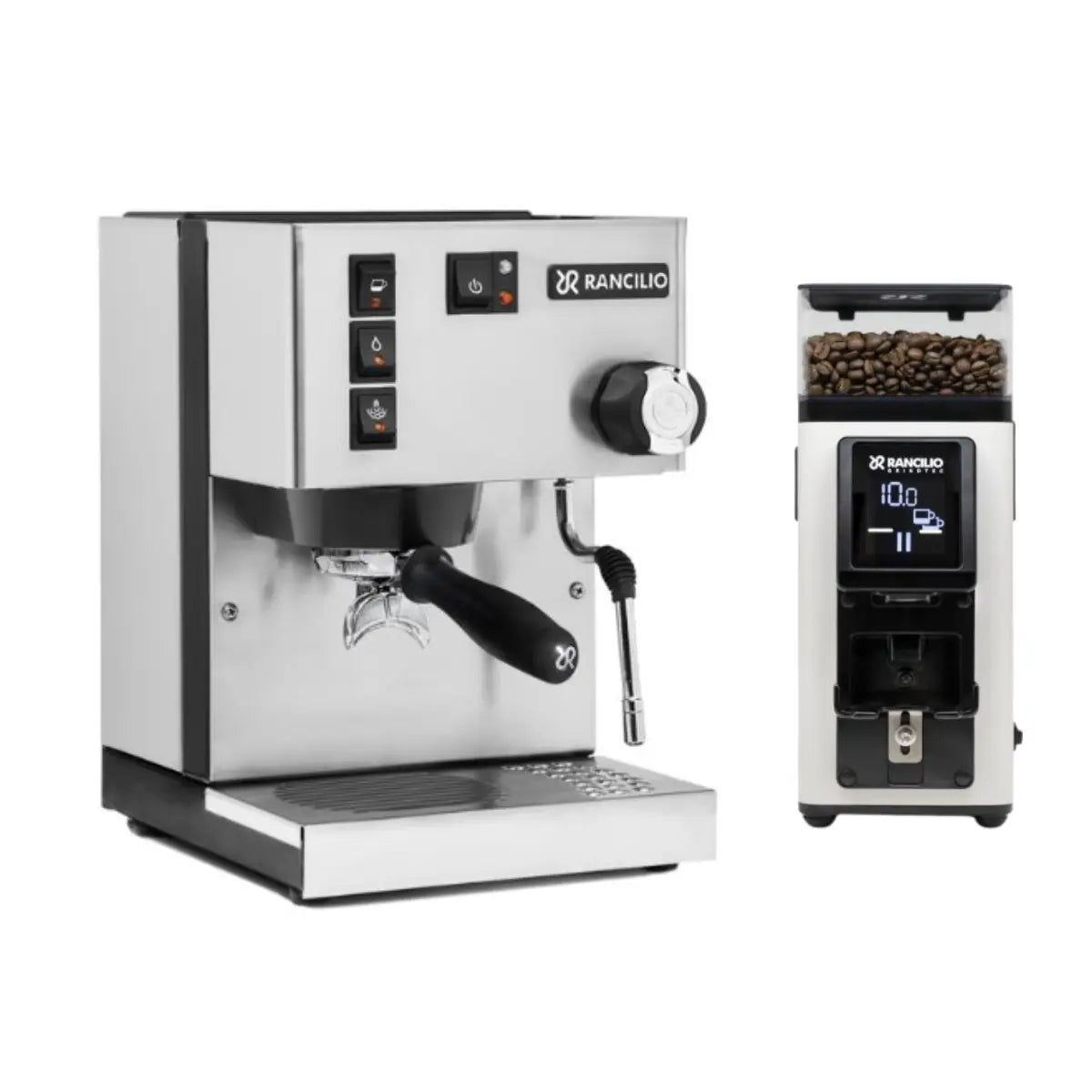 Rancilio Silvia Home Espresso Machine + Stile Grinder - Home Bundle Kit White