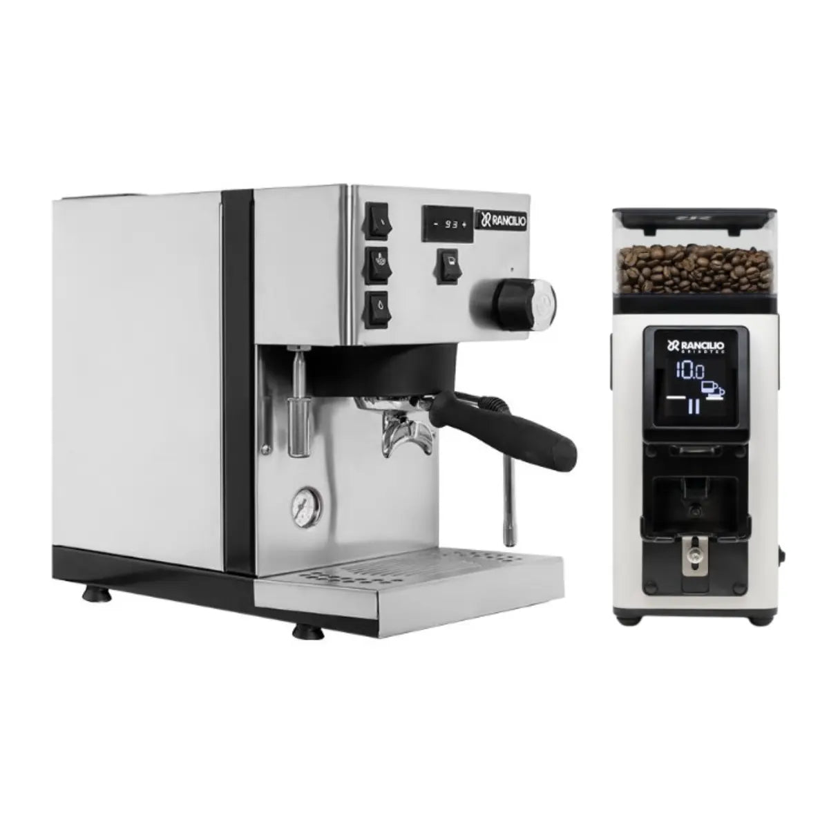 Rancilio Silvia Pro X Espresso + Stile Grinder - Home Bundle Kit White