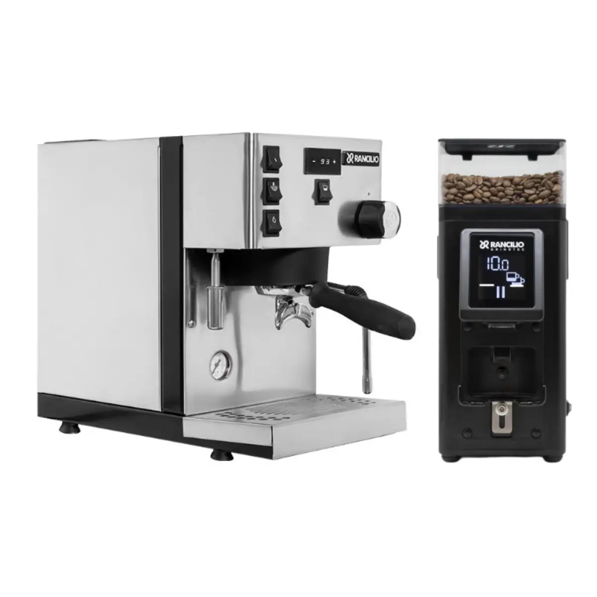 Rancilio Silvia Pro X Espresso + Stile Grinder - Home Bundle Kit White and Black