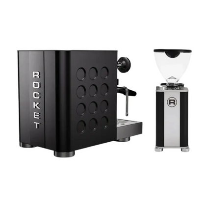 Rocket Appartamento TCA Espresso Machine + Giannino Grinder - Home Bundle Kit Black Chrome