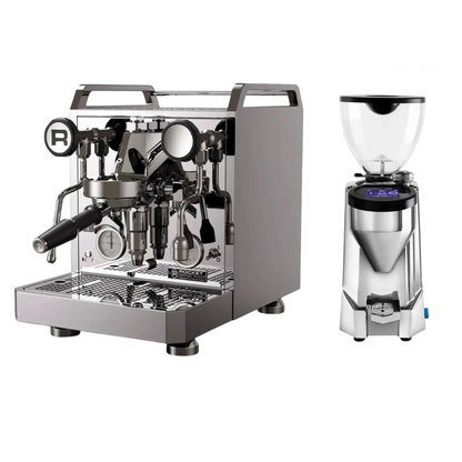 Rocket Mozzafiato R Fast Espresso Machine + Fausto Grinder - Home Bundle Kit Chrome