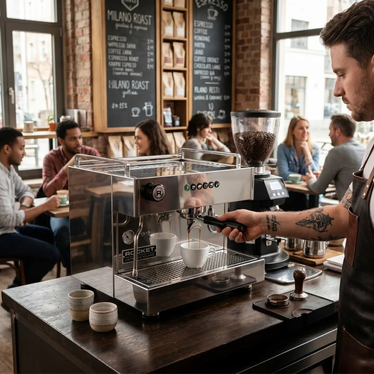 Rocket Espresso - Rocket Boxer Tank Commercial Coffee Machine - Semi Compact Heat Exchanger - Automatic - Coffee Machine - Prime Coffee Suppliers