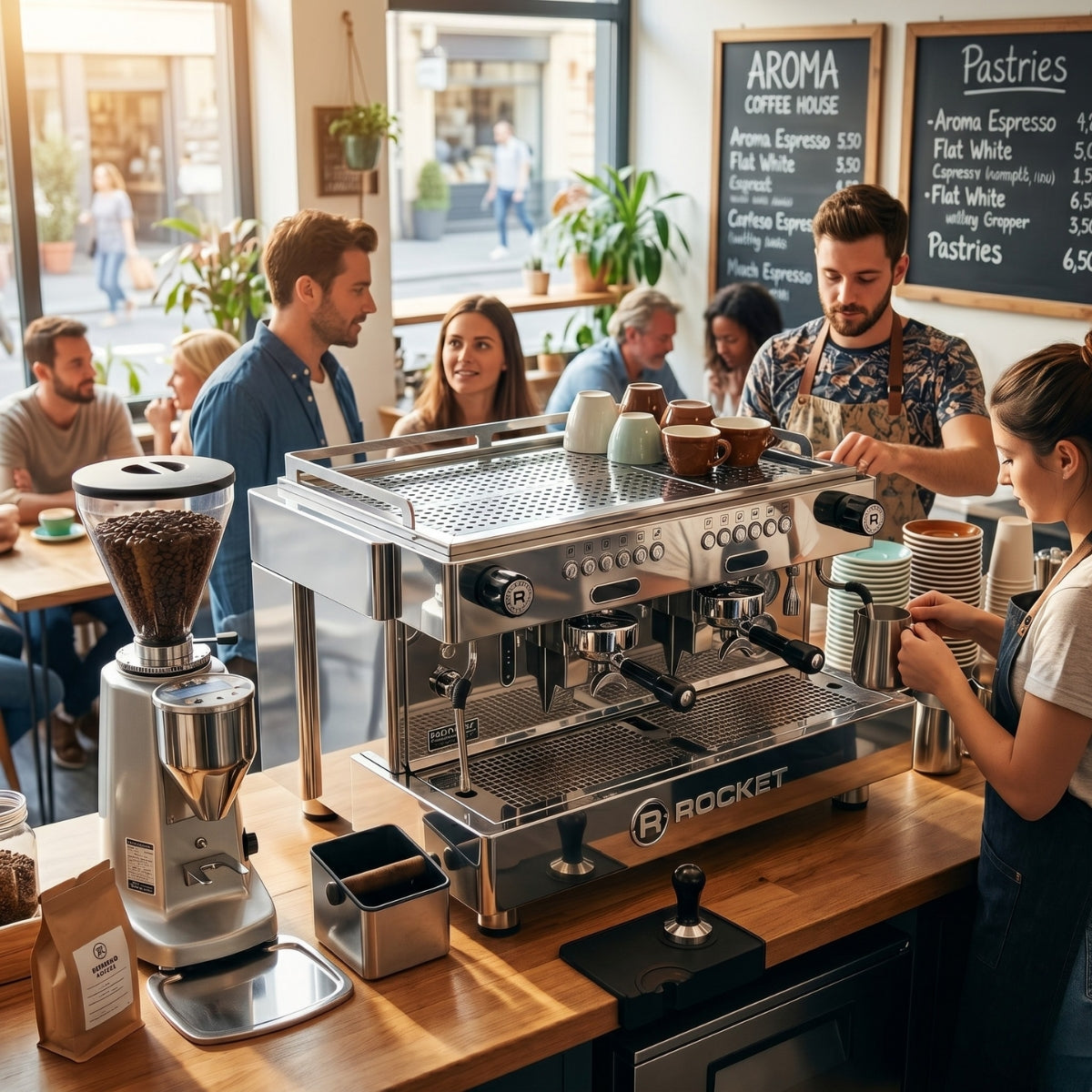Rocket RE A Timer Thermosiphon with Dual Cool Touch Steam Wand Espresso Machine - Espresso Machine - Prime Coffee Suppliers