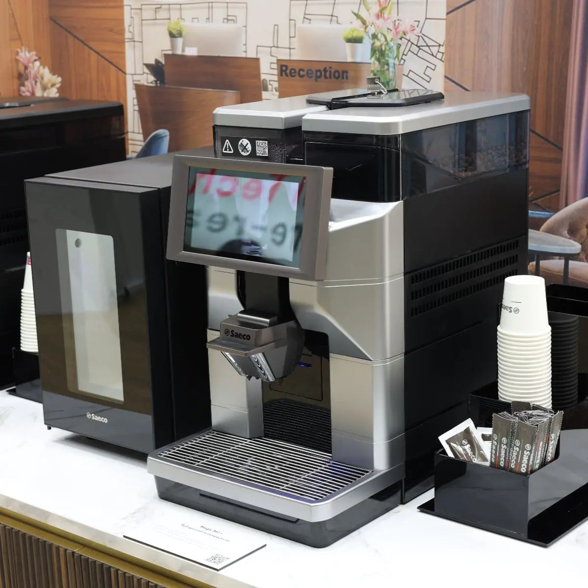 Saeco Magic + FR7L-N Fridge Bean to Cup Espresso Machine Host Milan 2025 - Prime Coffee Suppliers