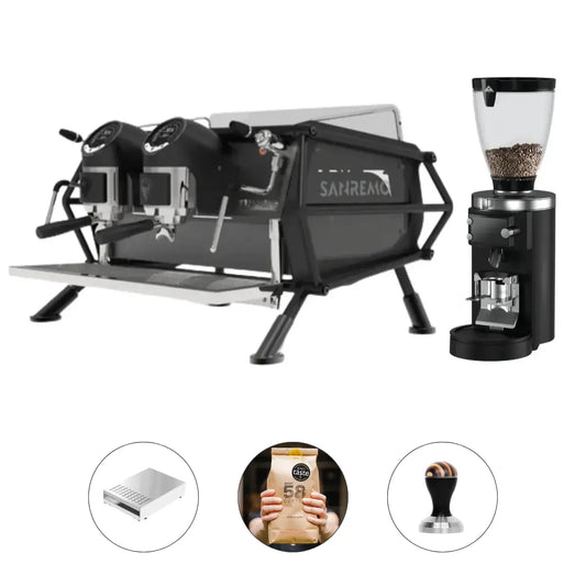 Sanremo Cafe Racer 2 Group + Mahlkonig E80s Grind by Weight Grinder - Commercial Bundle Kit