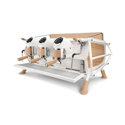 Sanremo Café Racer: Custom Made Espresso Machine 2/3 Group - Advanced Stainless Steel Boiler White and Wood