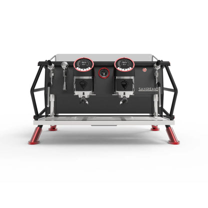 Sanremo Café Racer: Naked Espresso Machine 2 Group - Advanced Stainless Steel Boiler Red Black