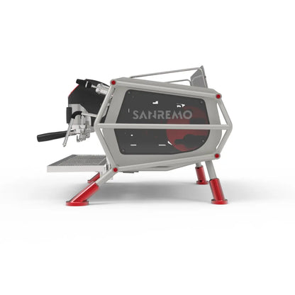 Sanremo Café Racer: Naked Espresso Machine 2 Group - Advanced Stainless Steel Boiler Steel Red