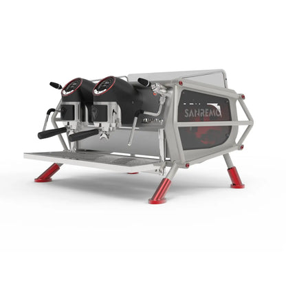 Sanremo Café Racer: Naked Espresso Machine 2 Group - Advanced Stainless Steel Boiler Steel Red