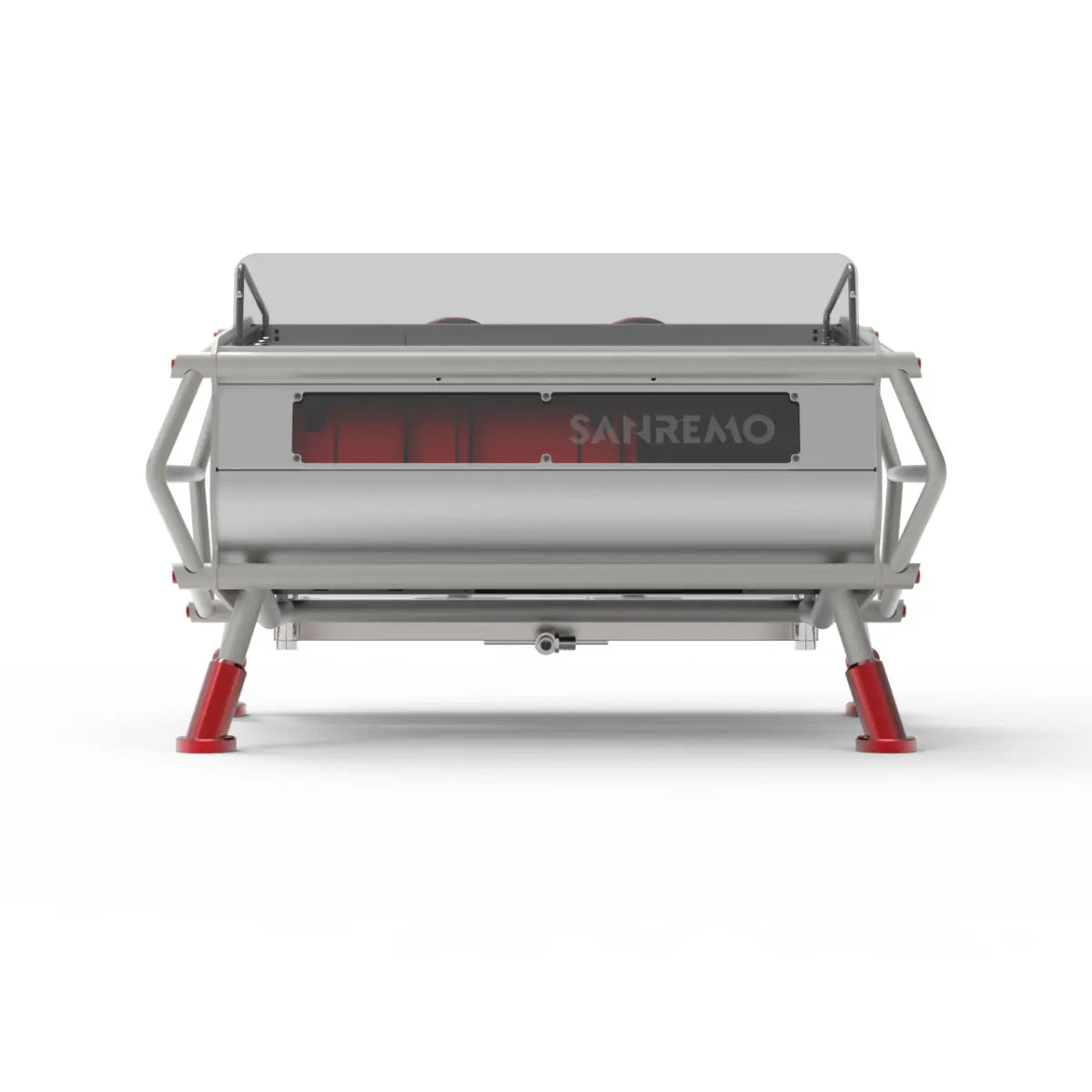 Sanremo Café Racer: Naked Espresso Machine 2 Group - Advanced Stainless Steel Boiler Steel Red