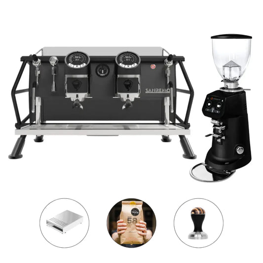 Sanremo Cafe Racer_ Naked 2 Group + Fiorenzato F83 E Sense Grinder - Commercial Bundle Kit