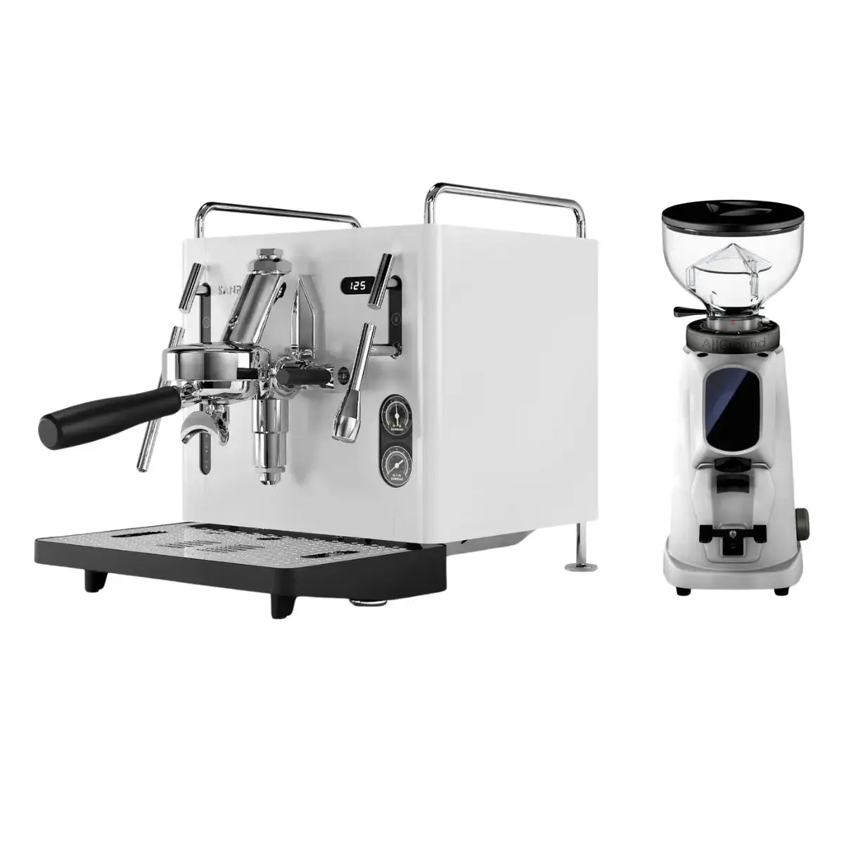 Sanremo Cube-R Espresso Machine + Sanremo All Ground Sense Grinder White