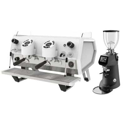 Sanremo D8 Plus 2 Group + SR64 EVO Pro Sense (Grind by Weight) Commercial Bundle Kit Full White