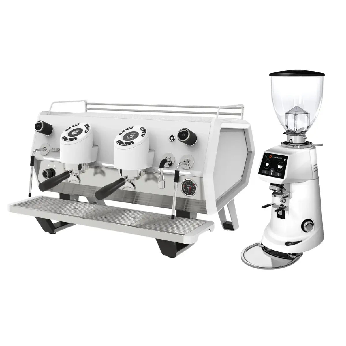 Sanremo D8 Pro 2 Group + Fiorenzato F83 E Sense Grinder - Commercial Bundle Kit Full White