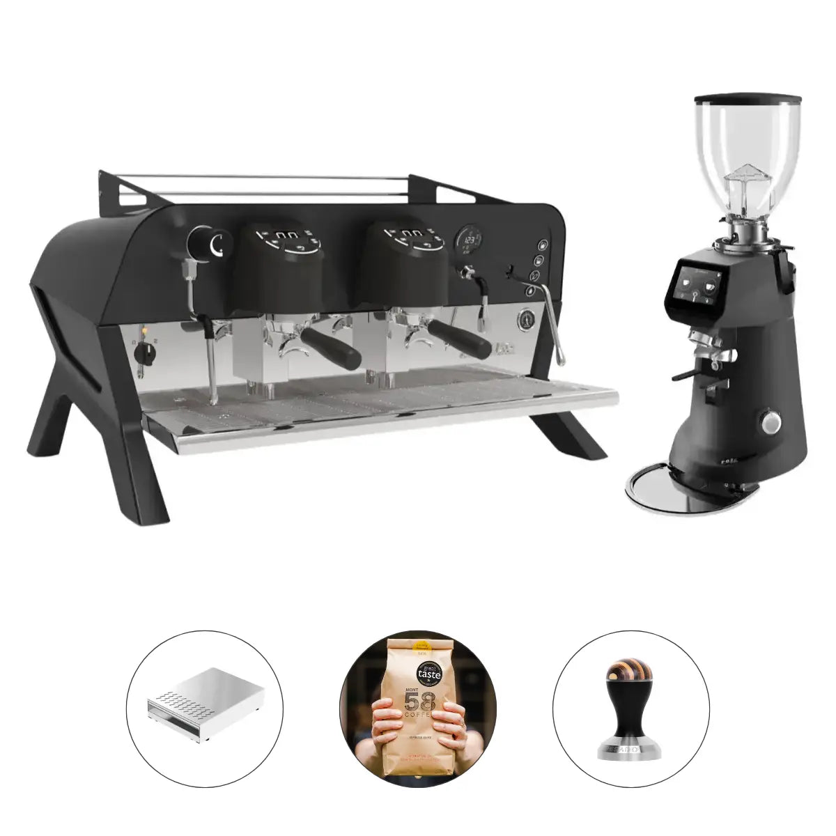 Sanremo F18 Single Boiler 2 Group Espresso Machine + SR83 E Pro Grinder - Commercial Bundle Kit